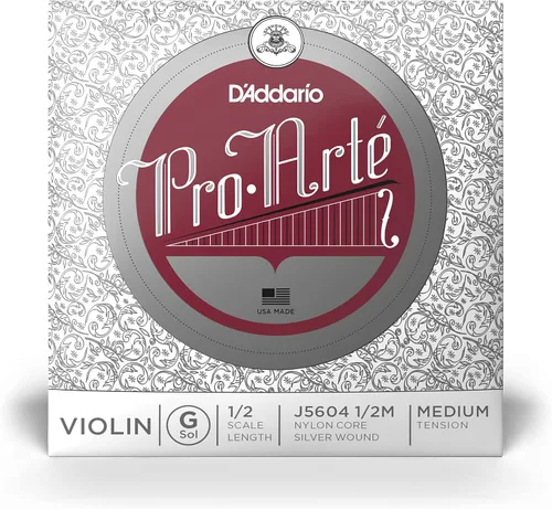 Vista 25 de D'Addario J56 1/2M Pro-Arte Cuerdas de Nylon para Violín, Mediano
