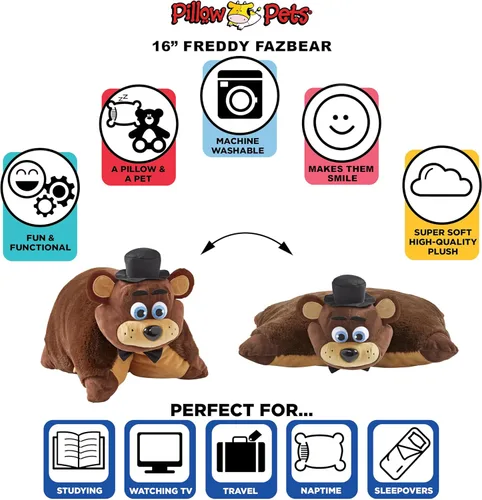 Vista 4 de Pillow Pets Five Nights at Freddy's - Freddy Fazbear, animal de peluche, 16 pulgadas