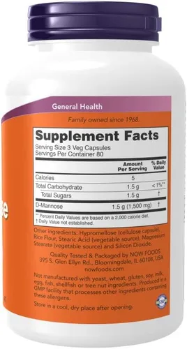 Vista 2 de NOW Foods D - manosa 500 mg
