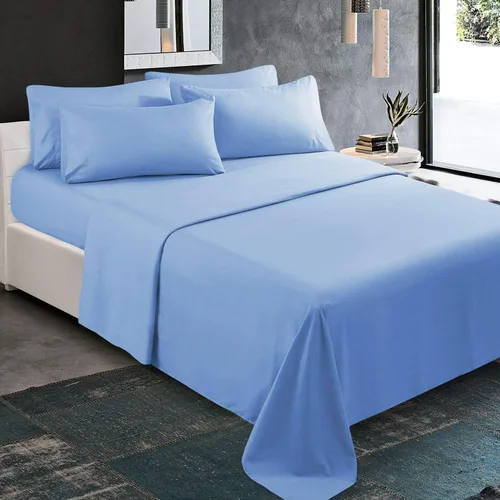 Vista 15 de Juego de sábanas de 4 piezas, 100% algodón, para mayor suavidad y comodidad de 800 TC 4 vías de ajuste elástico, 16 pulgadas DP transpirable