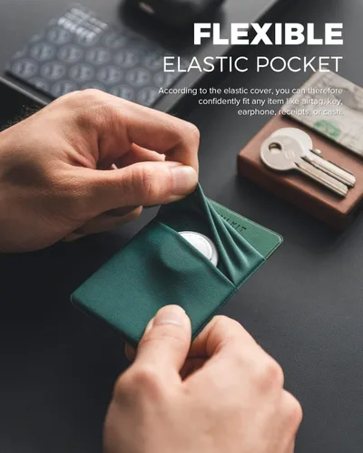 Vista 3 de VULKIT Soporte para tarjetas de teléfono, delgada, elástica, adhesiva, cartera, tarjeta, fundas para tarjetas de crédito, adhesivo para la parte