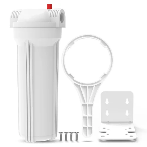 SimPure Carcasa de filtro de agua, hogar y cámper, en línea, filtro de sedimentos universal, 10 pulgadas, entrada y salida NPT de 3/4 pulgadas,
