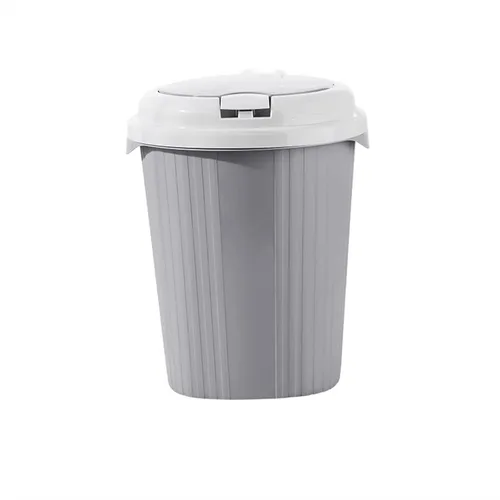 Vista 9 de Bin 8L/16L Large-Capacity Household Garbage Can Office Bedroom Plastic Garbage Can with Cover Trash Can Kitchen Bathroom Bin