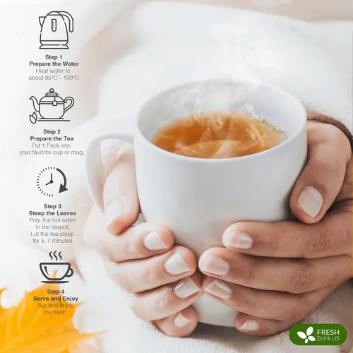 Vista 373 de FreshDrinkUS, 135 bolsas de té de jengibre y cúrcuma premium, ingredientes 100% naturales, mezcla hecha a mano de té de hierbas de cúrcuma