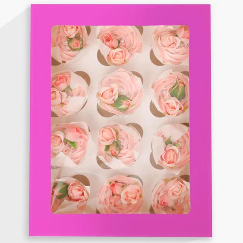 Vista 8 de Bakepacker 12 recipientes para cupcakes, 10 paquetes de cajas para cupcakes de aguacate, 12 cajas para cupcakes con ventana de 13 x 10 x 3.5