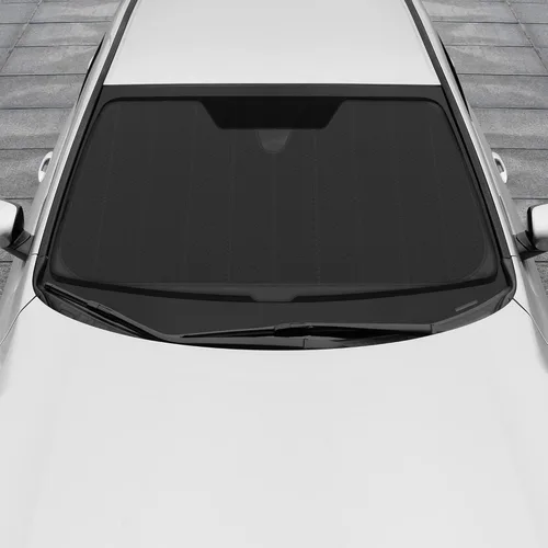 Vista 3 de Motor Trend Parasol Plegable de Acordeón Negro para Parabrisas de Automóvil - Visera Solar Opaca para Parabrisas de Automóvil - Parasol Plegable