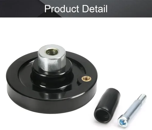 Vista 4 de Othmro 1 rueda de mano giratoria de 2.48 pulgadas de diámetro con mango giratorio de baquelita negra, para fresadora, tornos y amoladoras de 0.31