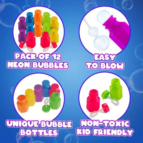 Vista 3 de Crayon Bubble Bottles (24-Pack) Party Favors for Kids & Birthday Parties Burbujas de crayón
