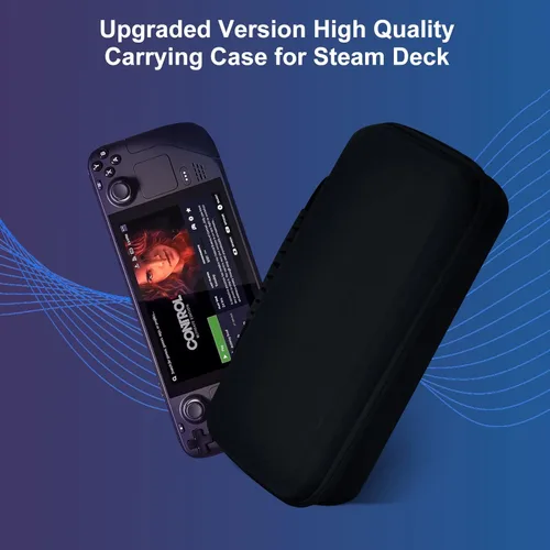 Vista 2 de SIKROFEGEN Carrying Case Compatible with Steam Deck, Protective Hard Shell Carry Case Built-in AC Adapter Charger Storage, Portable Travel Carrying