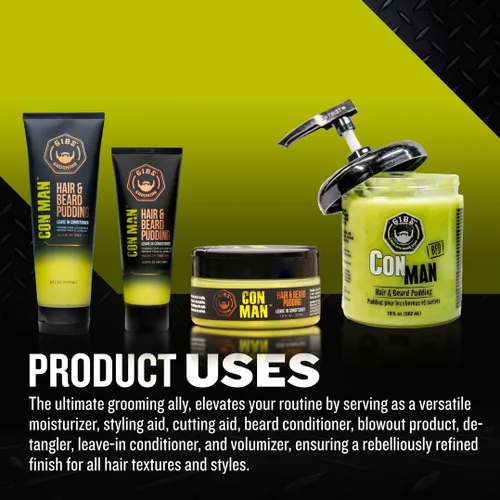 Vista 2 de GIBS Grooming Con Man - Pudín para cabello y barba, 19 onzas líquidas