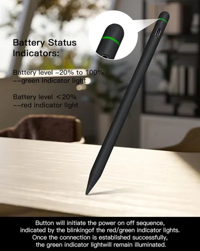 Vista 5 de Lápiz óptico de 1ª generación con carga rápida y rechazo de palma, lápiz activo compatible con iPad Pro 11/12.9, iPad 10/9/8/7/6, iPad mini 5/6