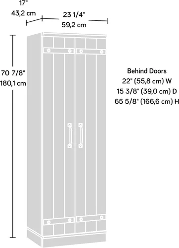 Vista 3 de Sauder HomePlus - Armario de despensa de cocina de 2 puertas, acabado blanco suave