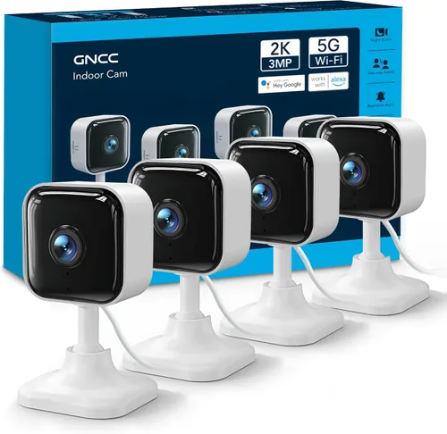 Vista 12 de GNCC Cámara de seguridad interior 2K para el hogar, cámara para mascotas con WiFi de doble banda, mini cámara para perros con aplicación
