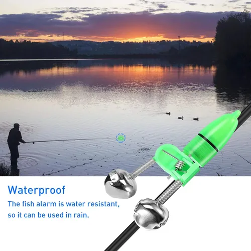 Vista 8 de HLOGREE Campana de alarma LED nocturna para cebo de cebo de 40 piezas con doble anillo, indicador de pesca, alarma de cebo de pescado, accesorios
