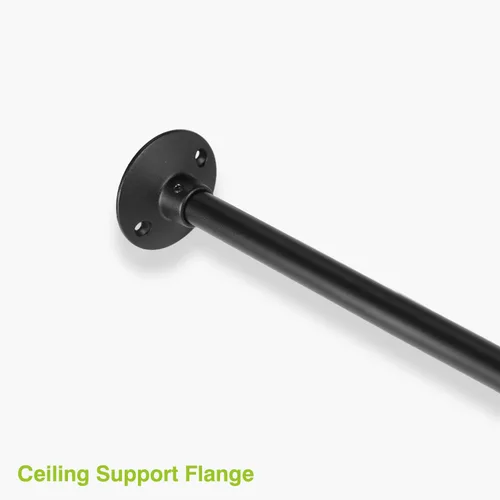 Vista 4 de Naiture - Soporte de techo para barra de ducha de acero inoxidable de 12 pulgadas, varilla de diámetro exterior de 5/8 pulgadas con bucle de 1 Negro