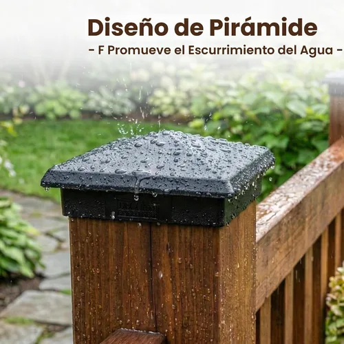 Vista 3 de Tapa de poste de pirámide de aluminio de 3.5 x 3.5 pulgadas para postes estándar de 4 x 4 (real 3.5 x 3.5 pulgadas), fundido de alta resistencia