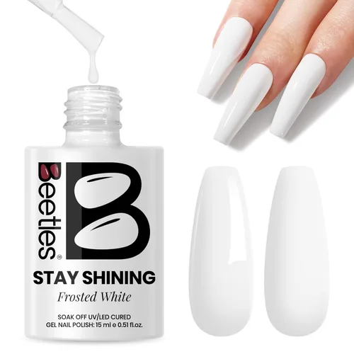 Vista 12 de Beetles - Esmalte de uñas de gel blanco perla, 0.5 onzas líquidas, color blanco perla, brillante, sirena, concha nacarada, esmalte de uñas de gel