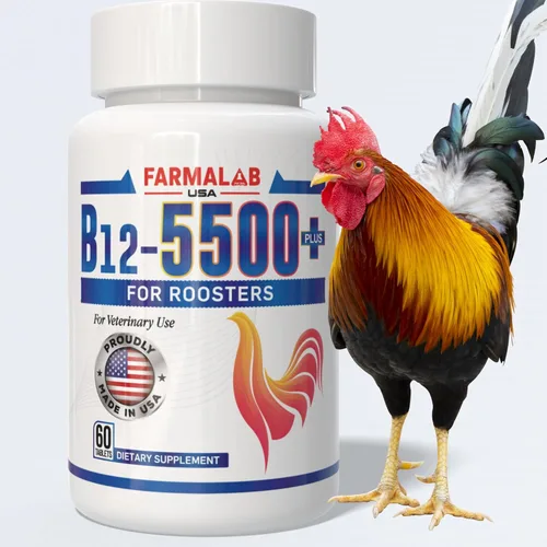 Farmalab B12 5500 Plus para gallinas aves de corral Gamefowl B12-5500 Plus para Gallos Gallinas Pollos Aves de Corral FARMALAB