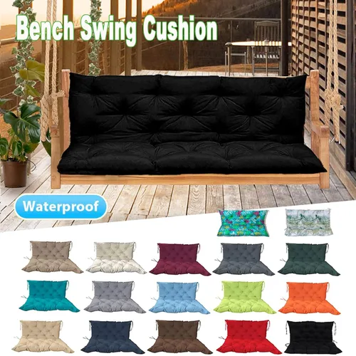 Vista 4 de Cojines de repuesto para columpio con respaldo, cojín de asiento para exteriores, cojines de banco de patio para muebles de exterior de 2 o 3