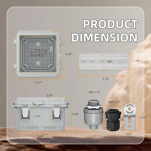 Vista 3 de Joinfworld Caja Eléctrica al Aire Libre Impermeable IP67 6X6 Caja de Proyecto de Plástico Recinto Resistente a la Intemperie para WiFi Electrónica
