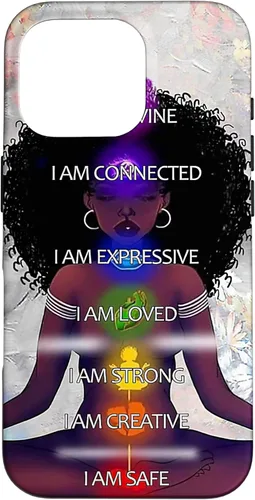 Vista 20 de Black Women Chakra Connected Expressive Strong Curly Hair Case for iPhone 17