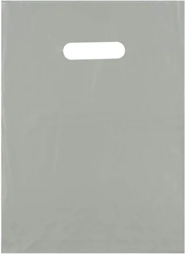 Vista 10 de Infinite Pack Bolsa de plástico con asa troquelada de 9 x 12 pulgadas, bolsas de plástico negro para mercancía, paquete de 100 unidades para venta