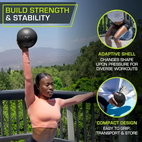 Vista 4 de ProsourceFit Weighted Toning Exercise Balls for Pilates, Yoga, Strength Training and Physical Therapy, 2 lb to 8 lb, Color Coded