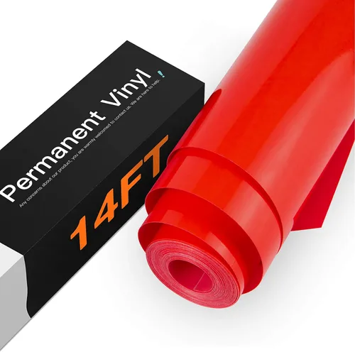 Vista 13 de HTVRONT Negro + Blanco 12 Pulgadas x 4.27 Metros Rollo de Vinilo Permanente Mate con Cinta de Transferencia, 2 Rollos, Patrón de Burbujas