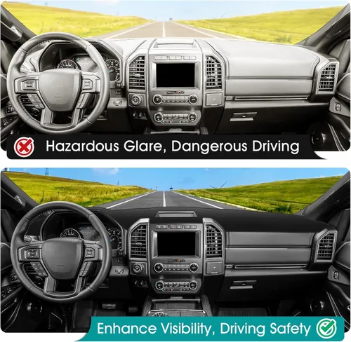 Vista 487 de FIILINES - Cubierta para tablero, accesorio para tablero de malla antideslizante, parasol sin reflejos y protector compatible con Toyota Tundra