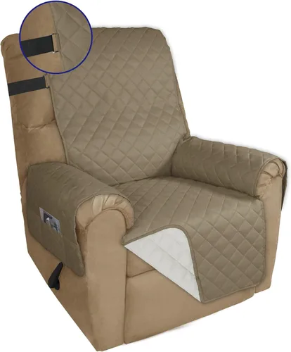 Vista 48 de PureFit Funda de sofá reversible resistente al agua, lavable a máquina, con espuma antideslizante y correa ajustable para perros, mascotas