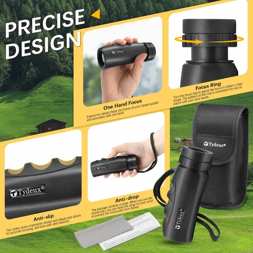 Vista 7 de Monocular compacto impermeable de 8 x 25 pulgadas, monoculares de telescopio de visión amplia de alta definición, viene con paño de limpieza