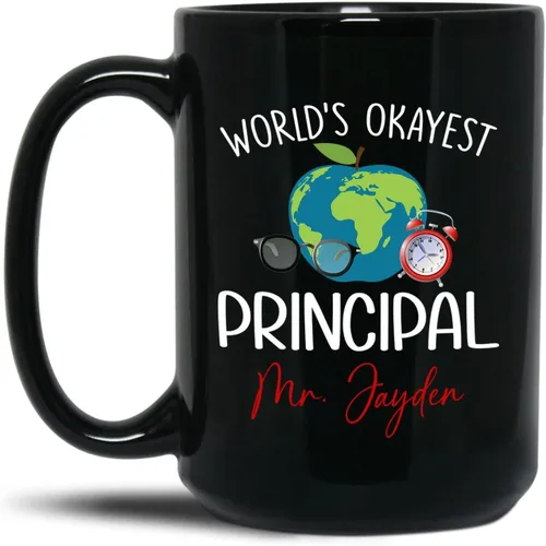 Vista 16 de Taza de café con texto en inglés «A Truly Great Principal Is Hard To Find Difficult To Part With And Impossible To Forget», taza de café de 11 onzas