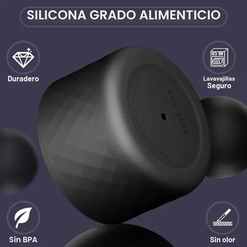 Vista 5 de Funda de silicona para botella de agua Owala de 40 oz, funda protectora antideslizante para botellas de acero inoxidable FreeSip/Twist/Flip Negro