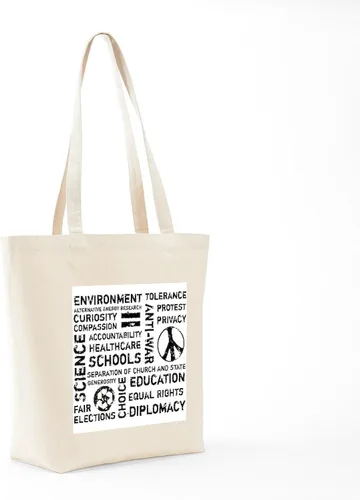 Vista 9 de CafePress A Woman's Place Is In The House & Senate, bolsa de lona natural, bolsa de compras reutilizable