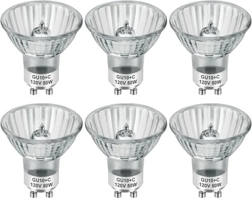 Vista 10 de SerBion Bombillas halógenas GU10 para lámpara calentadora de velas, regulables MR16 120 V 25 W bombillas para campana de pista y rango, blanco cálido