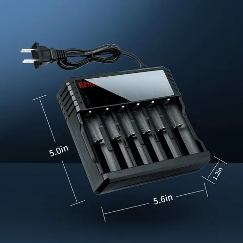 Vista 3 de Cargador de batería 18650, cargador inteligente universal con indicador LED para linterna, compatible con baterías de linterna frontal de 3.7 V