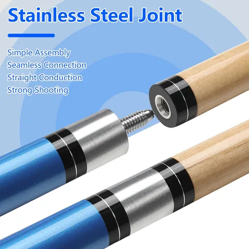 Vista 4 de Pool Cue, 58" Pool Cue Sticks for Adults with 13MM Tips Canadian Maple Wood Leather Pattern Grip 18 19 20 21 oz, Professional Billiard Cues Players