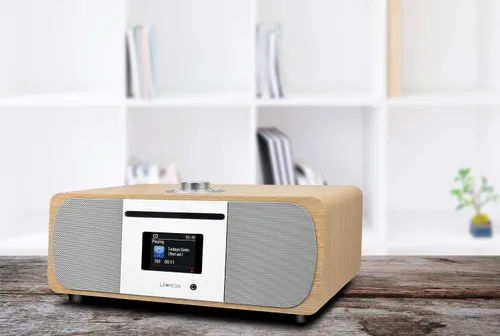 Vista 9 de LEMEGA Radio digital FM M5P con reproductor de CD, radio a Internet WiFi, Spotify Connect, altavoz Bluetooth, salida de auriculares, reloj de alarma
