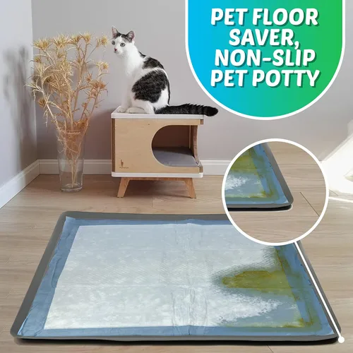 Vista 6 de TidyFriend - Bandeja para orina de perro de 28 x 34 pulgadas, agarre estable, bordes elevados, superficie de silicona de limpieza rápida, soporte