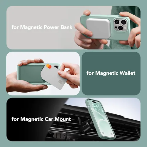 Vista 1842 de GONEZ Funda magnética para iPhone 14, compatible con Magsafe, con protector de pantalla + protector de cámara, forro de microfibra antiarañazos