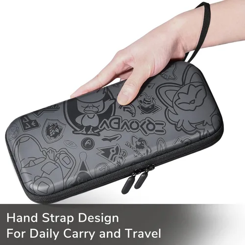 Vista 2 de Funda para Switch compatible con Nintendo SwitchOLED, FUNLAB portátil Switch con 10 ranuras para tarjetas de juego y almacenamiento de accesorios