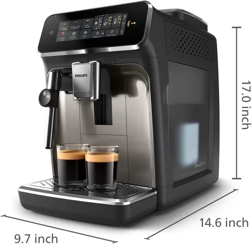 Vista 2 de Philips Máquina de café espresso totalmente automática serie 2300 con sistema de leche LatteGo y molinillo integrado, 4 preajustes de café y agua