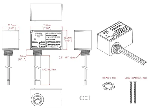 Vista 5 de Módulo de relé de potencia SPDT de 10 A, carcasa de plástico y precableado (AC/DC 12 V)