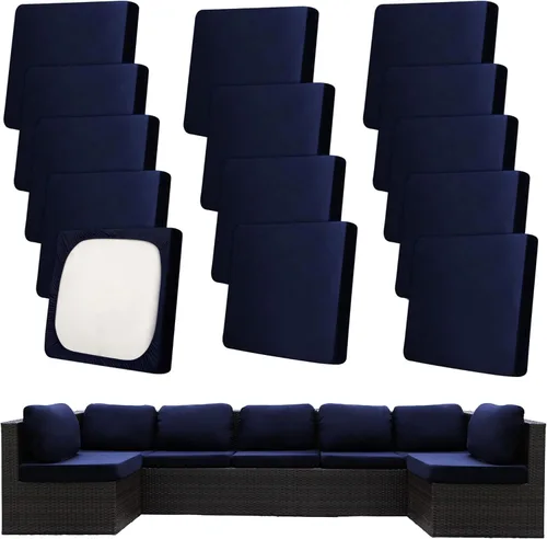 Vista 43 de Fundas de cojín elásticas para patio, fundas de cojín para muebles de patio, fundas de cojín para muebles de patio, protector de muebles lavable