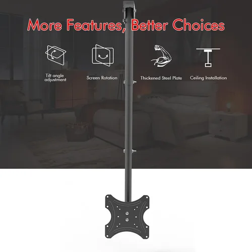 Vista 2 de Soporte de techo para TV que se adapta a la mayoría de televisores de pantalla plana LED, LCD OLED de 32 a 55 pulgadas, soporte de pared universal