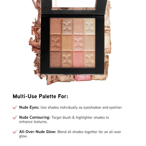 Vista 5 de Physicians Formula Shimmer Strips - Paleta de desnudos todo en 1 personalizada para cara y ojos, color nude cálido