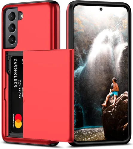 Vista 18 de Nvollnoe Funda para Samsung S20 FE con tarjetero de doble capa de protección resistente para Galaxy S20 FE, ranura para tarjeta oculta Funda delgada