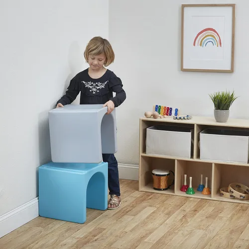 Vista 8 de ECR4Kids Tri-Me Silla de Cubo 3-en-1, Mueble Infantil, Gris Claro
