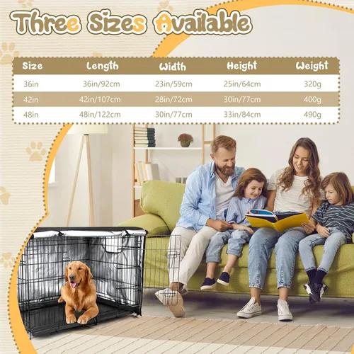 Vista 7 de Funda para jaula de perro, cubierta impermeable de 36 pulgadas, fundas de jaula de doble puerta para jaulas de perro, fundas de jaula para jaulas