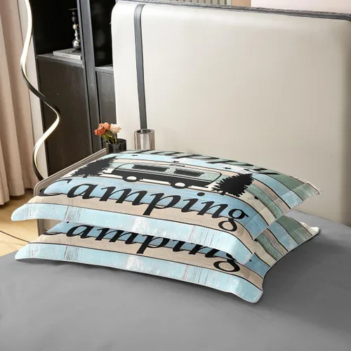 Vista 6 de Camper - Ropa de cama de campamento con cremallera de tamaño individual para niños, estilo rústico, estilo granja, 100% algodón, accesorios